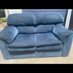 Blue loveseat